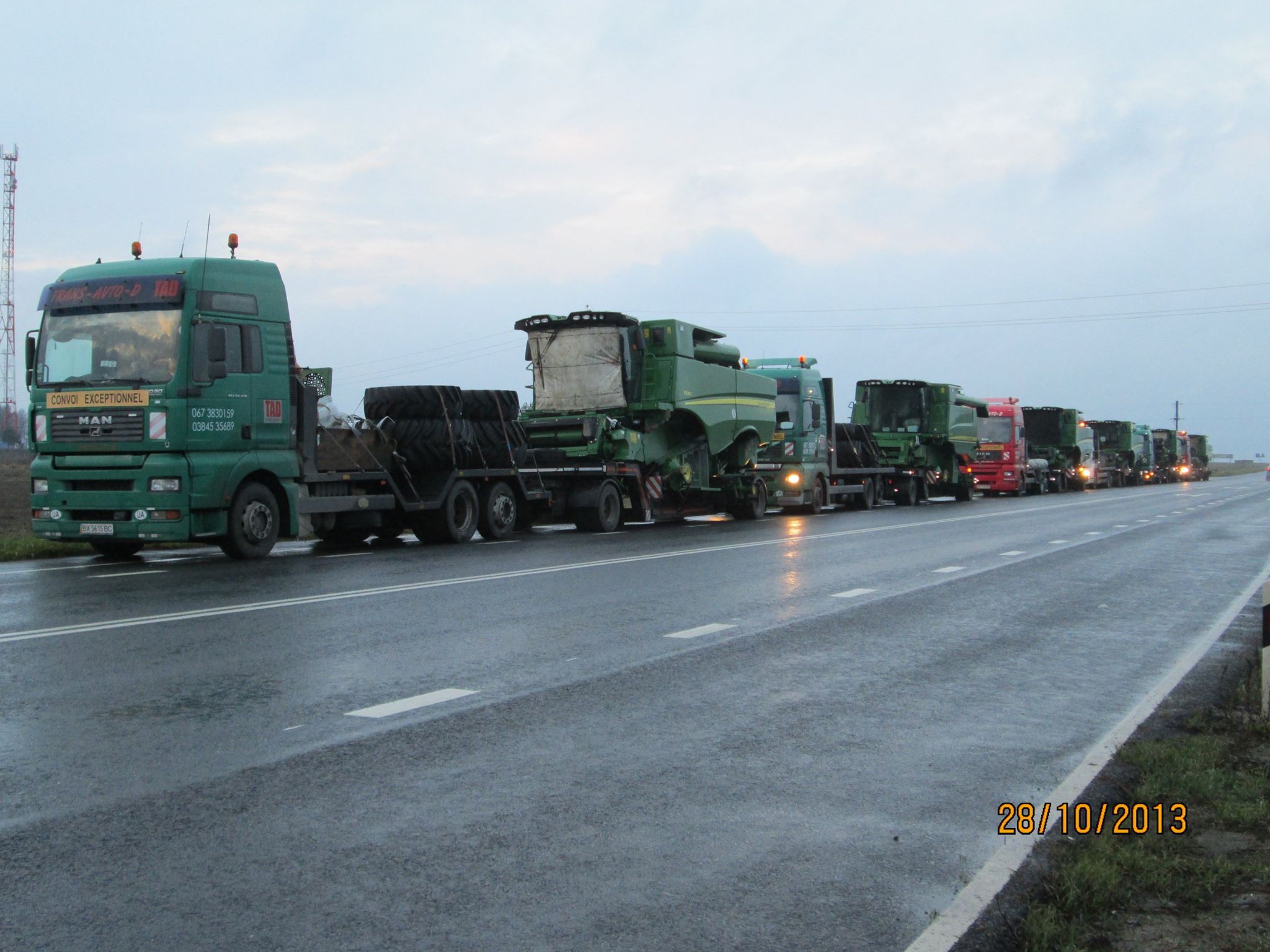 Transportation of combines with customs clearance