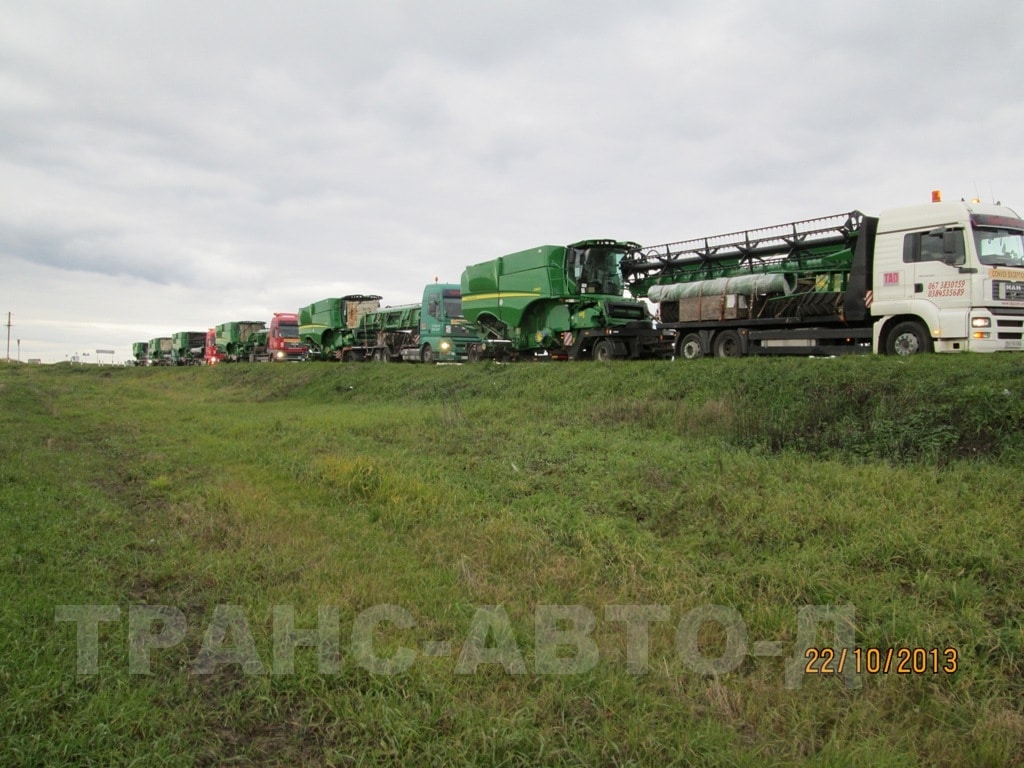 Transportation of several combines to Ukraine