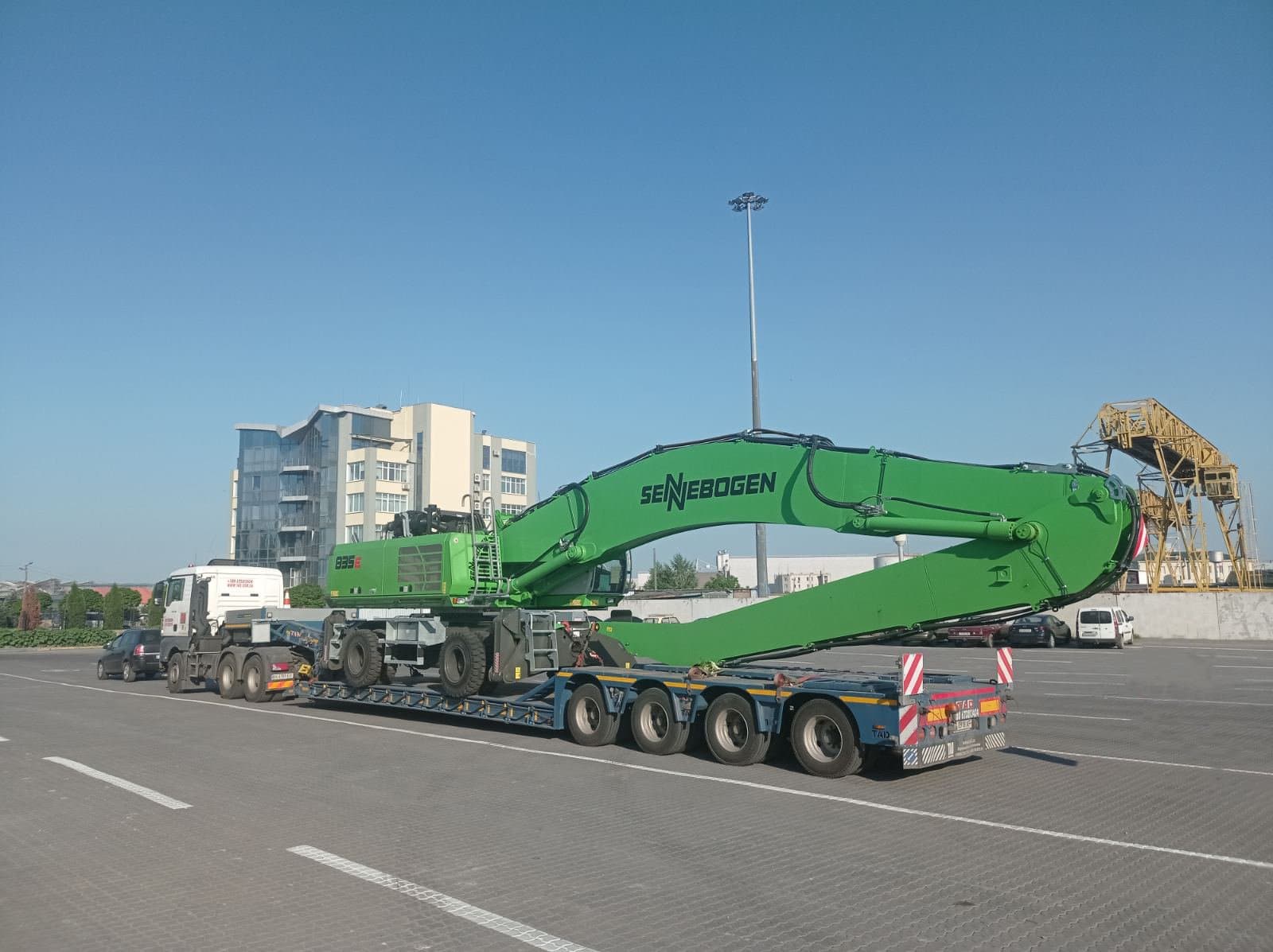 Transporting large heavy construction equipment