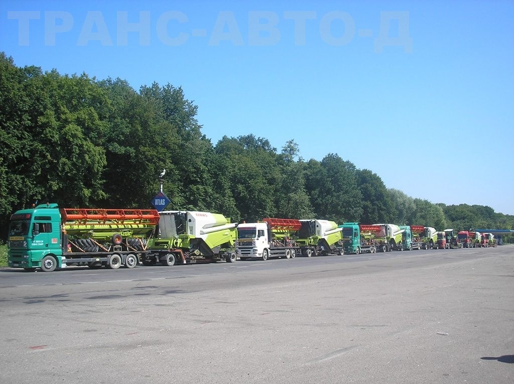 Transportation-combines-Claas-along the route-Bulgaria-Ukraine