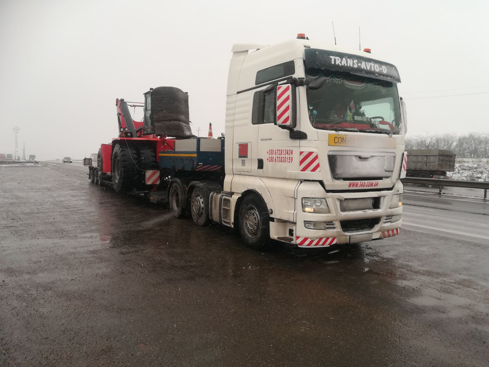 Transportation of construction equipment